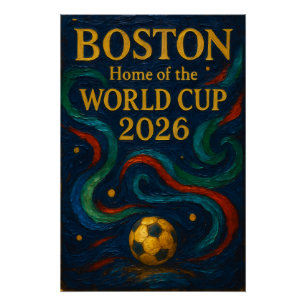 Póster Arte de Futebol de Boston 2026 Design de Futebol