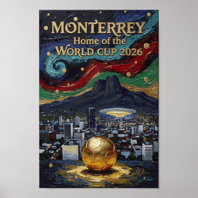 Poster Arte de Futebol de Monterrey 2026 Estádio Design d (Frente)