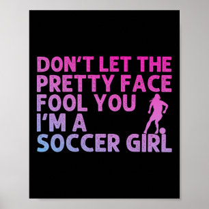 Poster Arte de Futebol Engraçada Para Meninas Mulheres Am