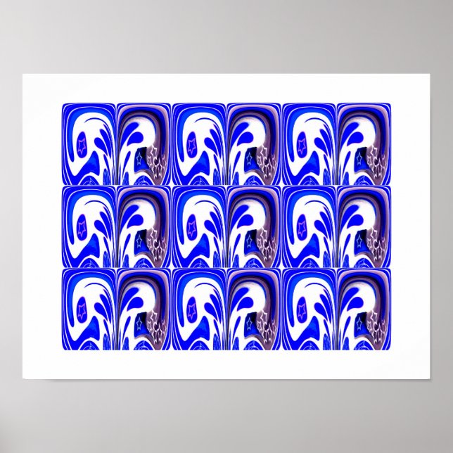 Poster Arte de galáxia azul (Frente)