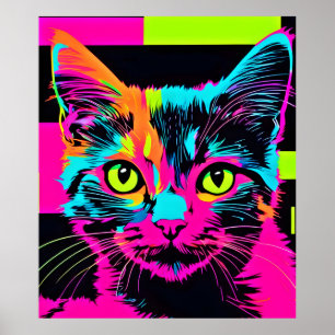 Poster Arte de Gata Cyberpunk