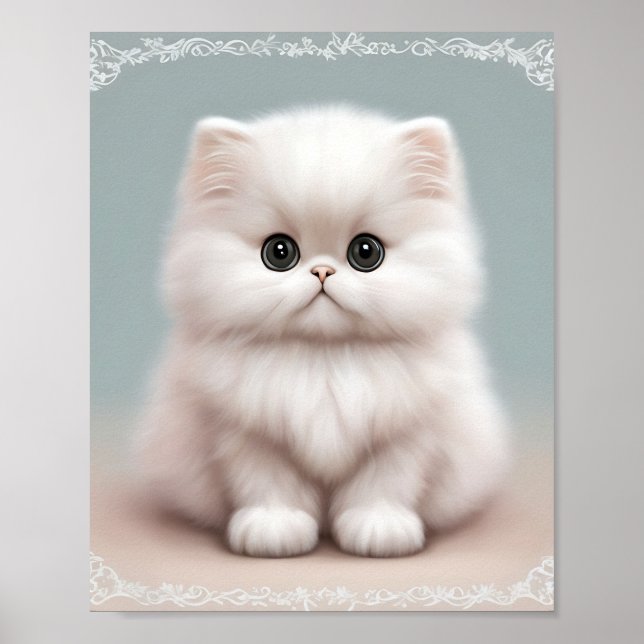 Poster Arte de Gato de Enfermeiro Persa Fluffy (Frente)