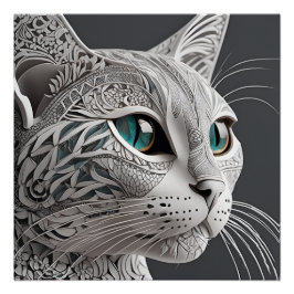 Póster arte de gato de gustav klimt