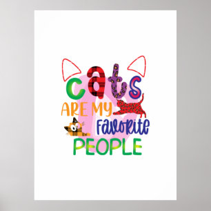 Poster Arte de Gato Gatos São Minhas Pessoas Favoritas_2