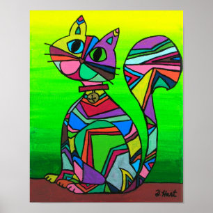 Poster Arte de Gato GeometriCat do Arco Geométrico