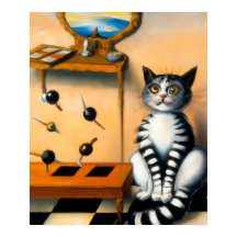 ARTE DE GATO JOGUETÃO RETRÔ | Amante de GATO Capri