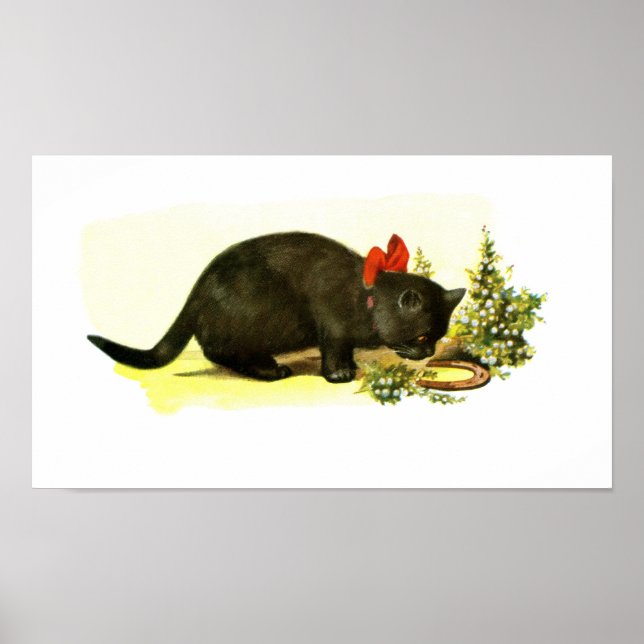 Póster Arte de gato preto (Frente)