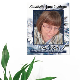 Poster Arte de girassol branca e azul | Foto | Funerais