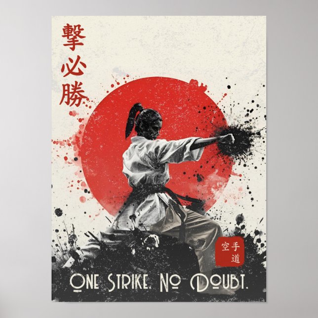 Poster Arte de Golpe de Karate Tradicional Vitória Certa (Frente)