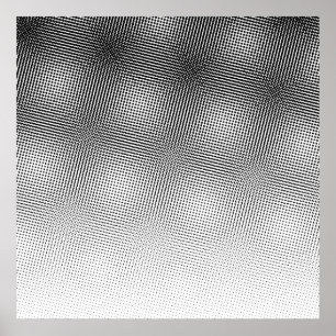 Poster Arte de Gradiente de Padrão Branco e Preto Negrit