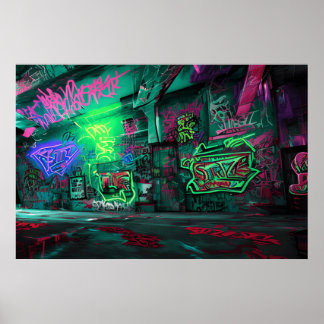 Poster Arte de Grafite de Cartoon - Agindo com Coloração