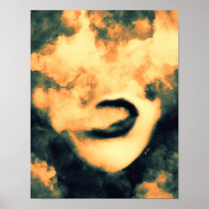 Poster Arte de Grunge De Fumaça Boca
