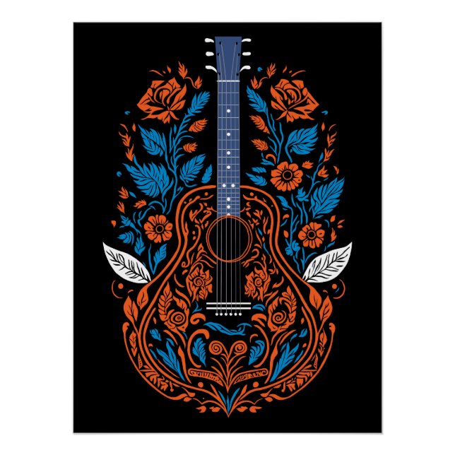 Póster Arte de Guitarra Country (Frente)