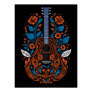 Póster Arte de Guitarra do País