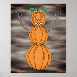 Poster Arte de Halloween do Homem Abóbora