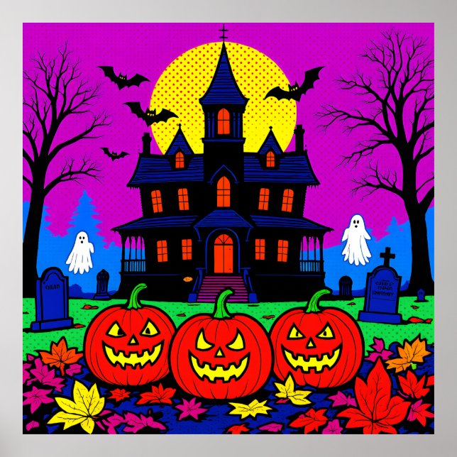 Poster Arte de Halloween Moderna Pop Art (Frente)