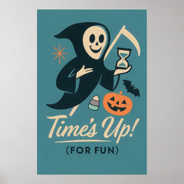 Poster Arte de Halloween Retro Reaper (Frente)