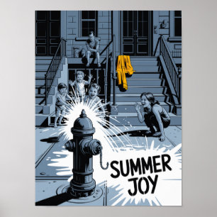 Poster Arte de Hidrante de Verão Brooklyn Joy