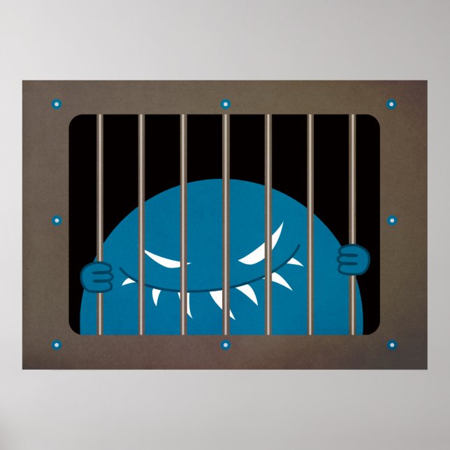 Póster Arte de horror mau monster (Frente)