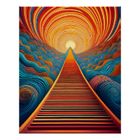 Arte de Illusão Óptica - Caminho sem Fim Vibrante
