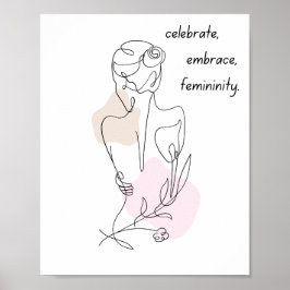 Poster Arte de Ilustração de Formas Femininas Elegantes