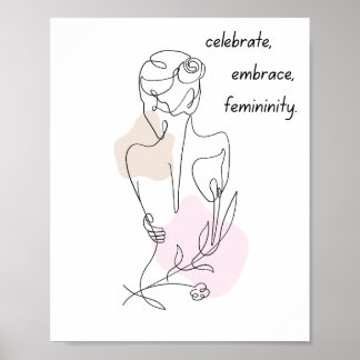 Poster Arte de Ilustração de Formas Femininas Elegantes