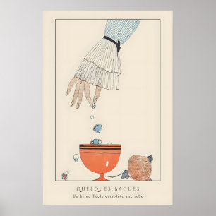 Poster Arte de Ilustração de Moda dos Anos 1920 Estilo Ar