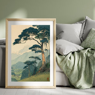 Poster Arte de Ilustração de Paisagem Japonesa   Vintage