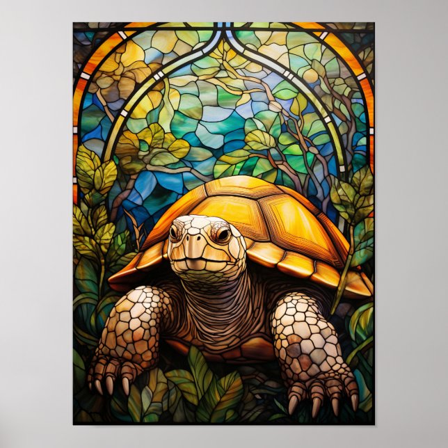 Poster Arte de janela de jardim de tartaruga em estilo de (Frente)