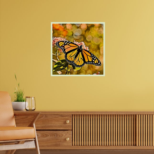 Poster Arte de Jardim da Borboleta Monarca (Sala de Estar 2)