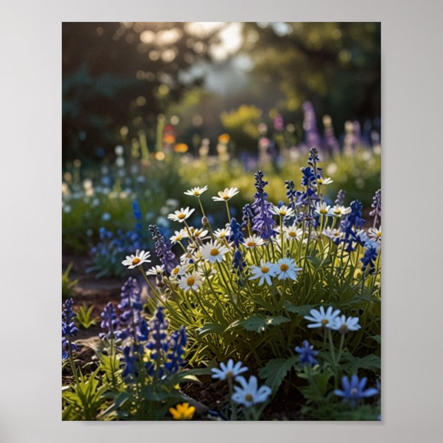 Poster Arte de Jardim em Flor Vibrante (Frente)