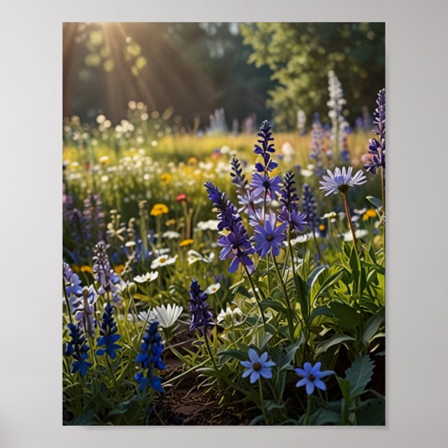 Poster Arte de Jardim em Flor Vibrante (Frente)