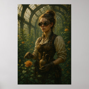 Poster Arte de Jardineira Steampunk Vitoriana