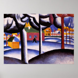 Poster Arte de Kazimir Malevich - Paisagem de inverno