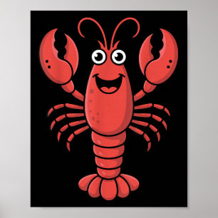 Poster Arte de Lagosta Engraçada Para Homens Mulheres Cri