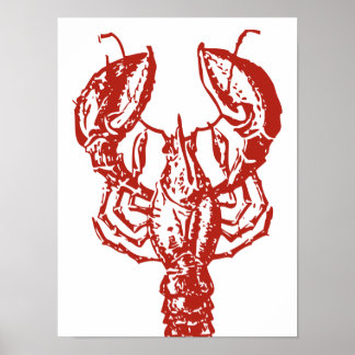 Póster Arte de lagosta, Rei dos Presentes de Marisco