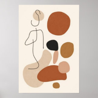 Poster Arte de Linha Abstrata Minimalista | Orgânica