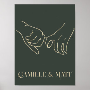 Poster Arte de linha Abstrato simples moderna,boho chic