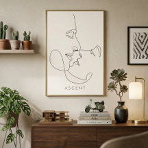 Arte de Linha Arquitetônica Minimalista 'ASCENT' -