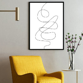 Poster Arte de Linha Contínua Abstrato Contemporânea Mode
