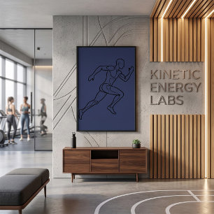 Poster Arte de Linha Contínua de Corredor de Velocidade