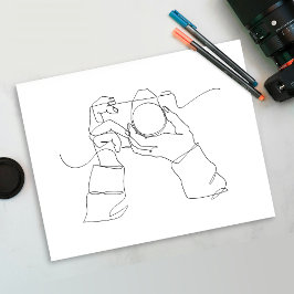 Poster Arte de Linha de Câmera | Arte de uma linha |