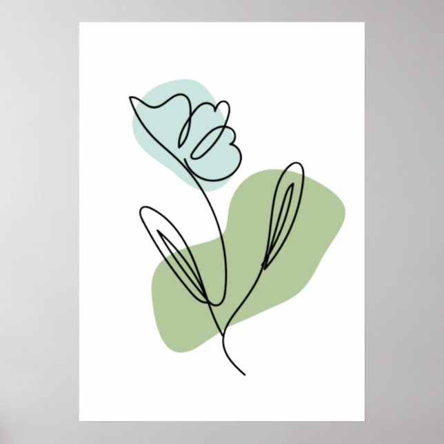 Poster Arte de Linha de Flor (Frente)