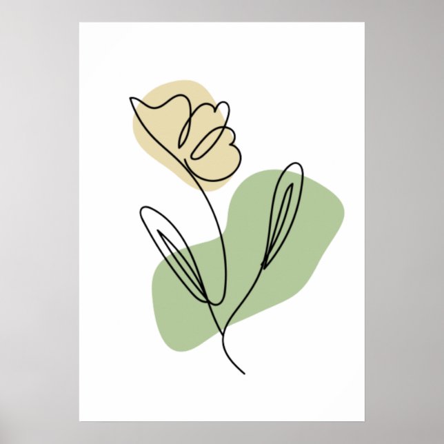 Poster Arte de Linha de Flor (Frente)