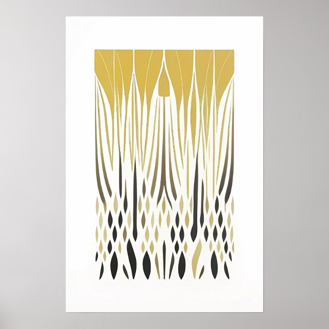 Poster Arte de Linha de Simetria Boho Chic (Frente)