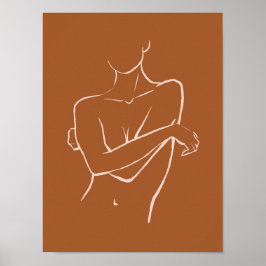 Poster Arte de Linha do Corpo Feminino
