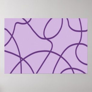 Poster Arte de linha em roxo