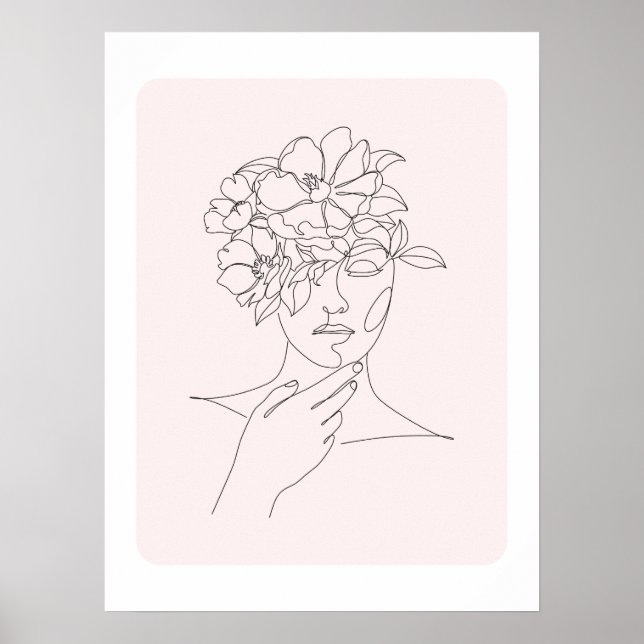 Poster Arte de linha feminina minimalista (Frente)