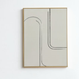 Póster Arte de linha minimalista neutra | Abstrato Wall I