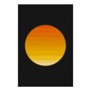 Póster Arte de Linha Sol Boho Minimalista Desenho Estét